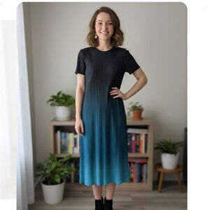 VANITE Ombre Black and Blue Dress. ONE SIZE